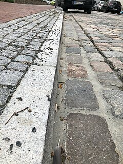 Blick auf die neue Pflasterung nach Fertigstellung