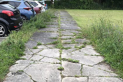 Beschädigter Gehweg
