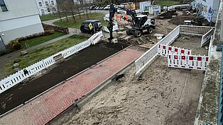 Blick auf die Baustelle beim Kuhtor