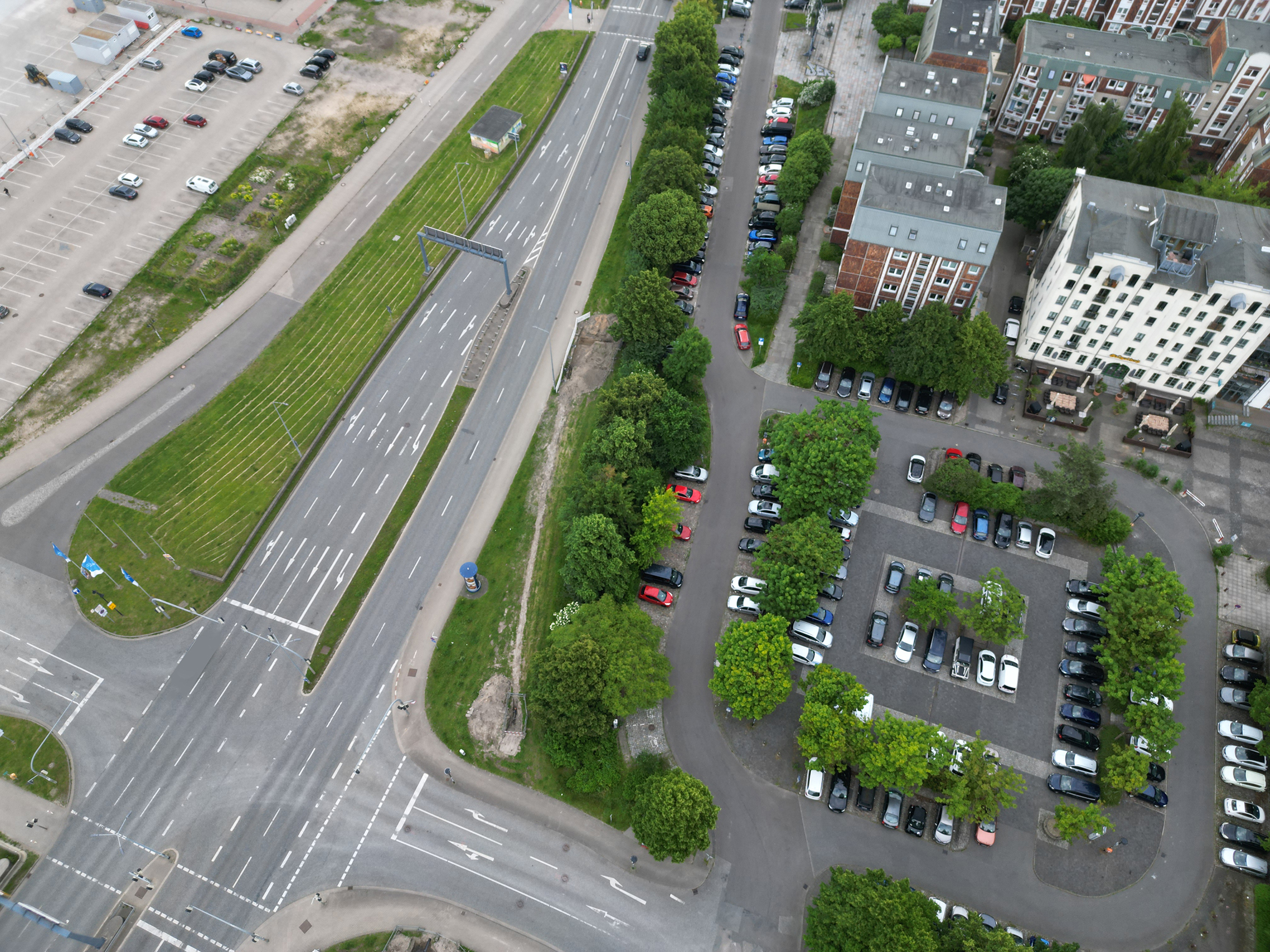 Luftaufnahme der Straßenkreuzung